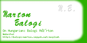 marton balogi business card